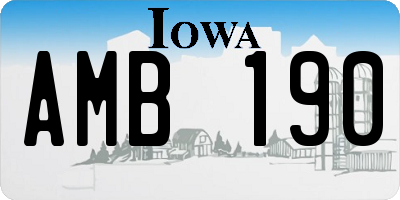 IA license plate AMB190