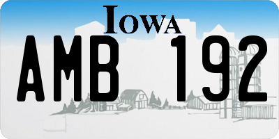 IA license plate AMB192