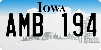 IA license plate AMB194
