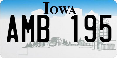 IA license plate AMB195