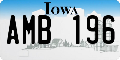 IA license plate AMB196