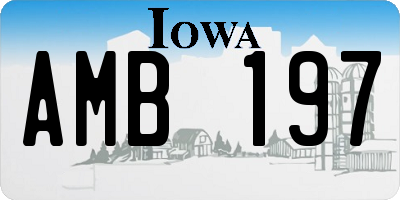 IA license plate AMB197