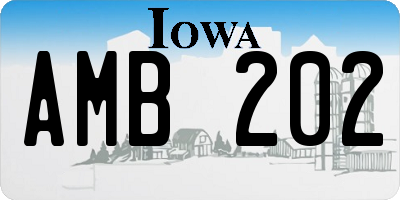 IA license plate AMB202