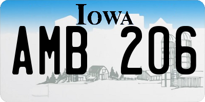 IA license plate AMB206
