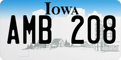 IA license plate AMB208