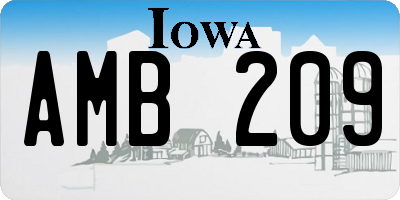 IA license plate AMB209