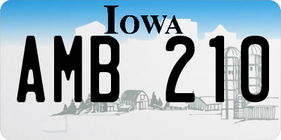 IA license plate AMB210