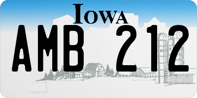 IA license plate AMB212