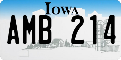 IA license plate AMB214