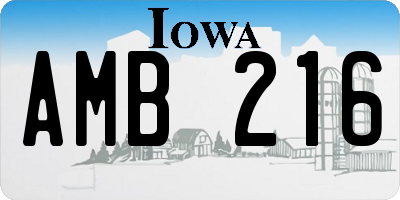 IA license plate AMB216