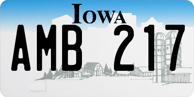 IA license plate AMB217
