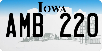 IA license plate AMB220
