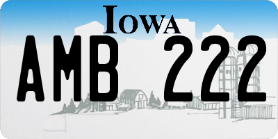 IA license plate AMB222
