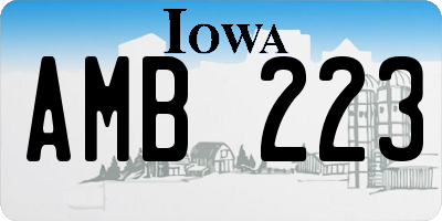IA license plate AMB223