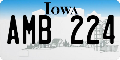 IA license plate AMB224