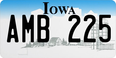 IA license plate AMB225