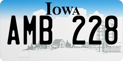 IA license plate AMB228