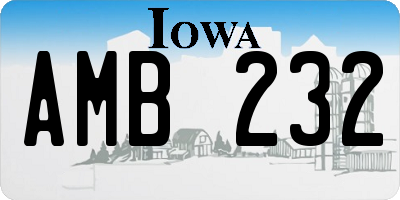 IA license plate AMB232