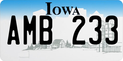 IA license plate AMB233