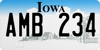 IA license plate AMB234