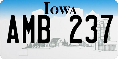 IA license plate AMB237
