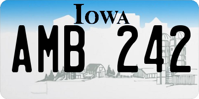 IA license plate AMB242