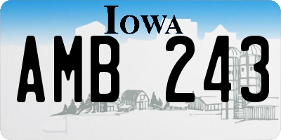 IA license plate AMB243