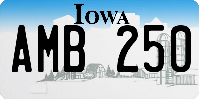 IA license plate AMB250