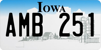 IA license plate AMB251
