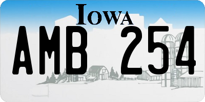IA license plate AMB254