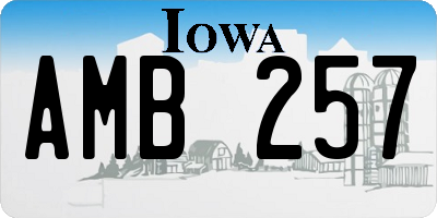 IA license plate AMB257