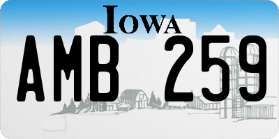 IA license plate AMB259