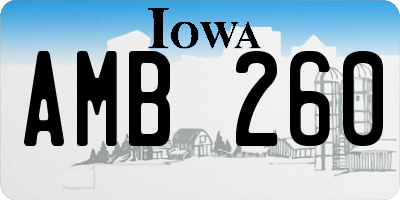 IA license plate AMB260