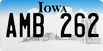 IA license plate AMB262
