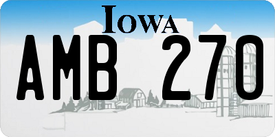 IA license plate AMB270