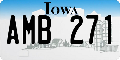 IA license plate AMB271
