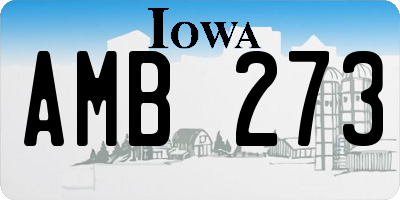 IA license plate AMB273
