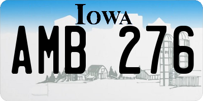 IA license plate AMB276