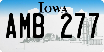 IA license plate AMB277