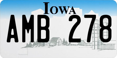 IA license plate AMB278