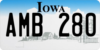 IA license plate AMB280