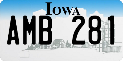 IA license plate AMB281