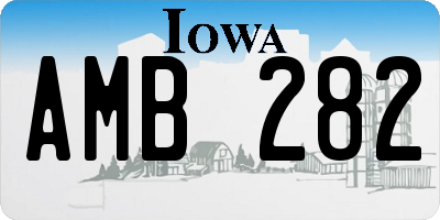 IA license plate AMB282