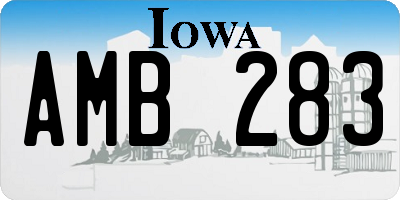 IA license plate AMB283