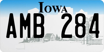 IA license plate AMB284