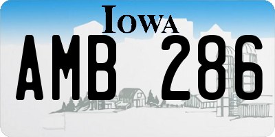 IA license plate AMB286