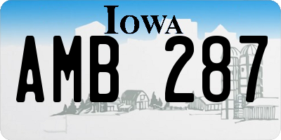 IA license plate AMB287