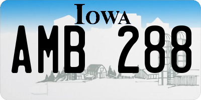 IA license plate AMB288