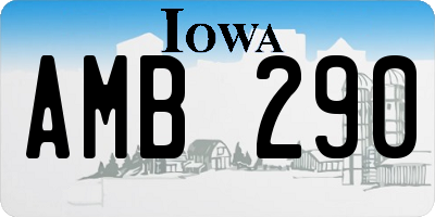 IA license plate AMB290
