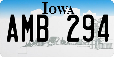 IA license plate AMB294